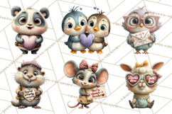 Punny Animal Valentine PNG, Cute Love Clipart Product Image 4