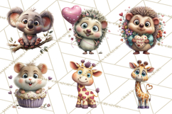 Punny Animal Valentine PNG, Cute Love Clipart Product Image 5