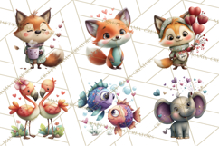 Punny Animal Valentine PNG, Cute Love Clipart Product Image 6