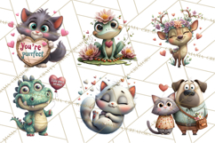Punny Animal Valentine PNG, Cute Love Clipart Product Image 8