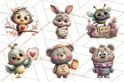 Punny Animal Valentine PNG, Cute Love Clipart Product Image 9