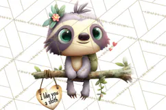 Punny Animal Valentine PNG, Cute Love Clipart Product Image 3