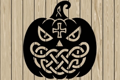 pumpkin celtic stencil silhouette SVG Product Image 1