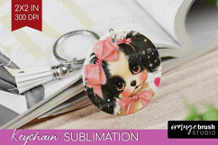 Puppy Valentine Keychain PNG Cute Valentines Day Keychain Product Image 1