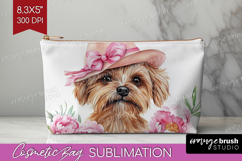 Puppy Flowers Cosmetic Bag Cute Farm Makeup Bag PNG Product Image 1