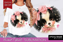 Puppy Valentine Round Tshirt Background Cute Valentines Day Product Image 1