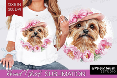 Puppy Flowers Round Tshirt Background Cute Farm PNG Product Image 1