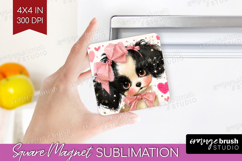 Puppy Valentine Magnet Sublimation Cute Valentines Day Product Image 1