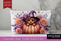 Puppy Halloween Cosmetic Bag Coquette Makeup Bag PNG Product Image 1