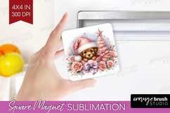 Puppy Pastel Christmas Magnet Sublimation Coquette Xmas Product Image 1