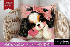 Puppy Valentine Pillow Sublimation Cute Valentines Day Product Image 1