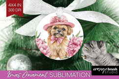 Puppy Flowers Ornament PNG Cute Farm PNG Sublimation Product Image 1