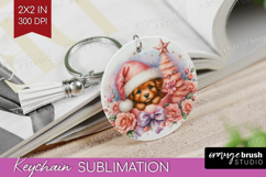 Puppy Pastel Christmas Keychain PNG Coquette Xmas Keychain Product Image 1