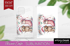 Puppy Pastel Christmas Phone Case PNG Coquette Xmas Case PNG Product Image 1