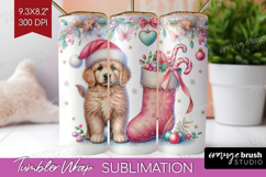 Puppy Pastel Christmas Tumbler Wrap Coquette Xmas Tumbler Product Image 1