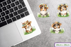 Cute Easter Bonnet Puppies Stickers at Chuckleberry Farm PNG Product Image 3