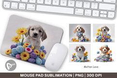 Mouse Pad Puppy Easter Embroidery Product Image 1