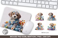 Mouse Pad Puppy Easter Embroidery Product Image 1