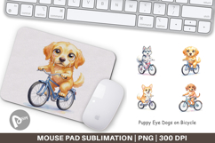 Puppy Eye Dogs on Bicycle Mouse Pad Product Image 1