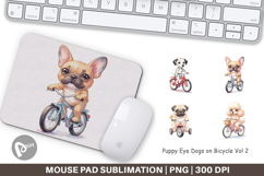 Puppy Eye Dogs on Bicycle Mouse Pad Product Image 1