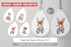 Puppy Eye Dogs on Bicycle Earring Product Image 1
