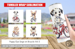 Puppy Eye Dogs on Bicycle Tumbler Product Image 1