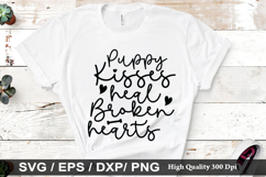 Puppy kisses heal broken hearts SVG - Dog Quotes Design Product Image 1