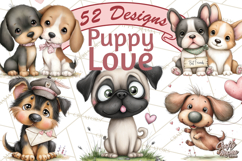 Puppy Love Clipart PNG, Dog Park Date Valentine Clip Art Product Image 1