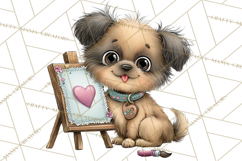 Puppy Love Clipart PNG, Dog Park Date Valentine Clip Art Product Image 5