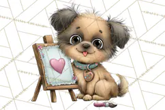 Puppy Love Clipart PNG, Dog Park Date Valentine Clip Art Product Image 5