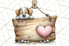 Puppy Love Clipart PNG, Dog Park Date Valentine Clip Art Product Image 2