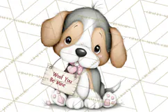 Puppy Love Clipart PNG, Dog Park Date Valentine Clip Art Product Image 2