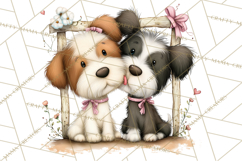 Puppy Love Clipart PNG, Dog Park Date Valentine Clip Art Product Image 4