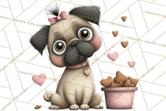 Puppy Love Clipart PNG, Dog Park Date Valentine Clip Art Product Image 2