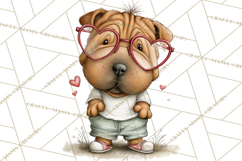 Puppy Love Clipart PNG, Dog Park Date Valentine Clip Art Product Image 2