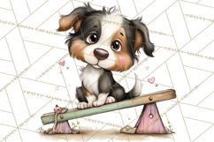 Puppy Love Clipart PNG, Dog Park Date Valentine Clip Art Product Image 2