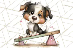 Puppy Love Clipart PNG, Dog Park Date Valentine Clip Art Product Image 2