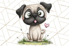 Puppy Love Clipart PNG, Dog Park Date Valentine Clip Art Product Image 4