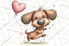 Puppy Love Clipart PNG, Dog Park Date Valentine Clip Art Product Image 2