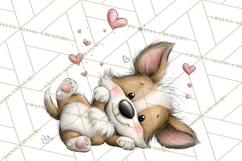 Puppy Love Clipart PNG, Dog Park Date Valentine Clip Art Product Image 4
