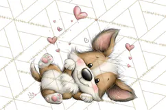 Puppy Love Clipart PNG, Dog Park Date Valentine Clip Art Product Image 4