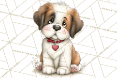 Puppy Love Clipart PNG, Dog Park Date Valentine Clip Art Product Image 3