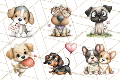 Puppy Love Clipart PNG, Dog Park Date Valentine Clip Art Product Image 8