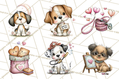 Puppy Love Clipart PNG, Dog Park Date Valentine Clip Art Product Image 7