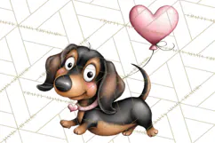 Puppy Love Clipart PNG, Dog Park Date Valentine Clip Art Product Image 2