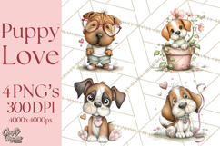 Puppy Love Clipart PNG, Dog Park Date Valentine Clip Art Product Image 1