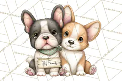 Puppy Love Clipart PNG, Dog Park Date Valentine Clip Art Product Image 3
