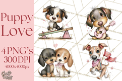 Puppy Love Clipart PNG, Dog Park Date Valentine Clip Art Product Image 1