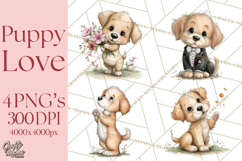 Puppy Love Clipart PNG, Dog Park Date Valentine Clip Art Product Image 1