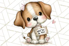Puppy Love Clipart PNG, Dog Park Date Valentine Clip Art Product Image 5